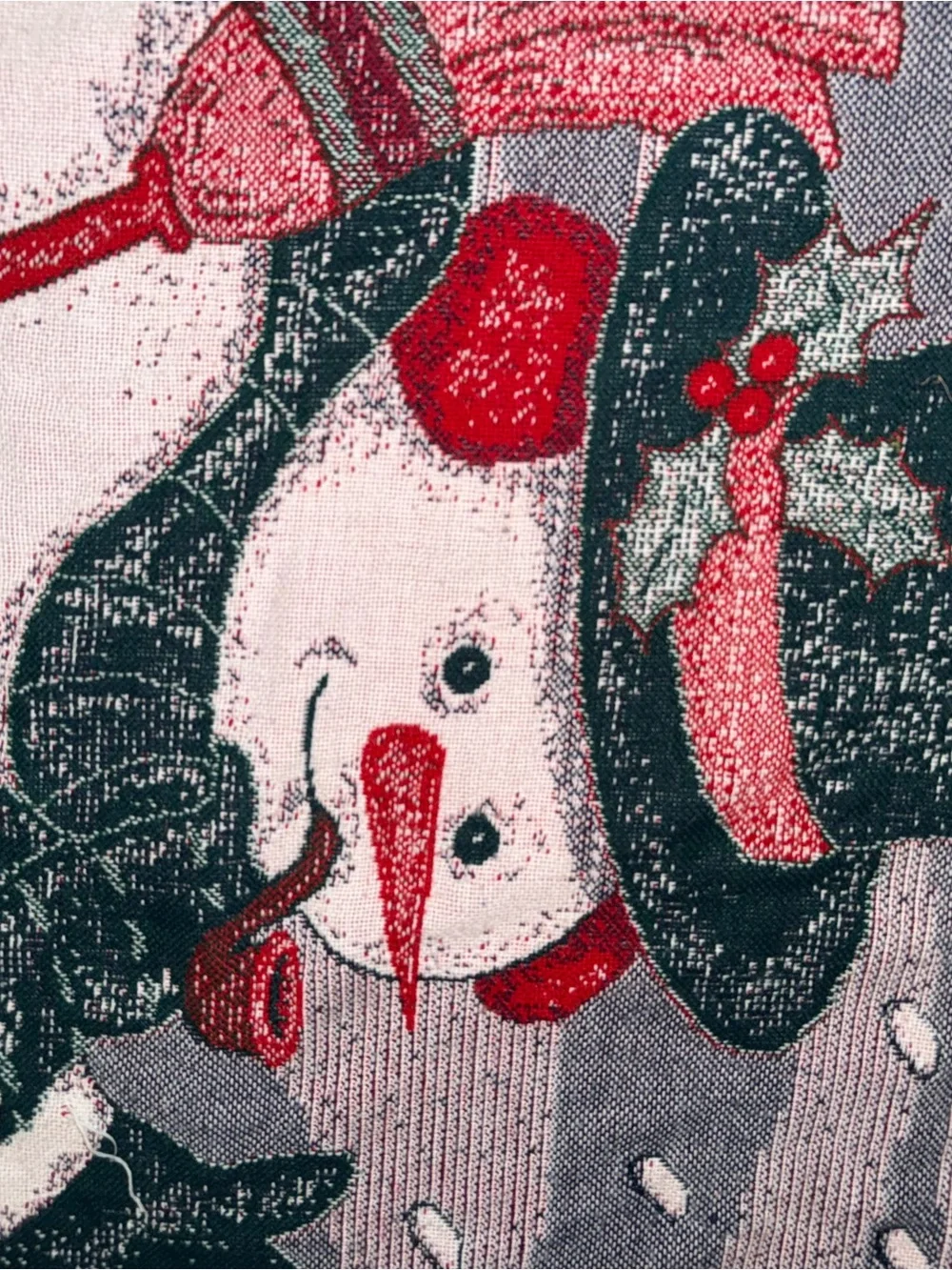 Vtg American Greetings Snowman Tapestry Throw Blanket 50